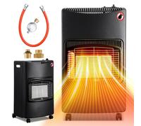 Ikodm, radiateur de gaz mobile, 4,2 kW, pliable, réchaud à gaz infrarouge pour GPL, allumage piézoélectrique, 4 roulettes, modèle européen