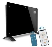 Ikodm, radiateur électrique 2000W, noir, convecteur, application Wi-Fi, écran tactile LED, thermostat réglable de 5 à 50°C, minuterie 24 heures, indice de protection IP24, mobile avec roulettes