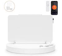 Ikodm : Radiateur infrarouge 800W, blanc, chauffage électrique, panneau chauffant, Wi-Fi, télécommande, porte-serviettes