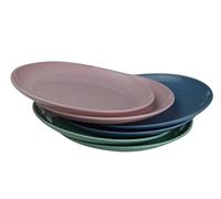 Ikolife Lot de 6 petites assiettes plates en plastique - Diamètre : 19,5 cm - 3 couleurs - Assiettes réutilisables sans BPA (19,5 cm)
