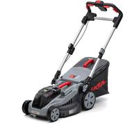 Tondeuse à gazon sans fil IKRA IB-LM 38 | Système Bosch 36 V | Largeur de coupe 38 cm | 5 hauteurs de coupe 30-75 mm | Kit mulching | Bac de ramassage 42 l | Sans batterie ni chargeur