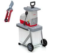 IKRA broyeur de jardin électrique à rouleaux ILH 2800, sécateur inclus | Moteur haute performance, silencieux, robuste et nécessitant peu d'entretien, 2800 watts, diamètre des branches jusqu'à 44 mm
