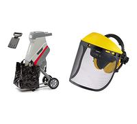 Ikra Broyeur de végétaux électrique IMH 2500, Sac de récupération de 45L inclus, 2.500W, Gris/Rouge & OREGON - Visière en Maille d'Acier & Protège-Oreilles Réglable, Protection du Visage
