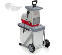 IKRA broyeur électrique à rouleaux ILH 3000A, avec lunettes de protection | Moteur haute performance, 3000W, alimentation automatique des branches, marche arrière, diamètre des branches jusqu'à 44 mm