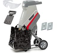 IKRA broyeur électrique IMH 2500, avec lame de rechange et lunettes | Sac de ramassage de 45 l, moteur haute performance, 2500 W, lames réversibles durables, idéal pour la production de paillis