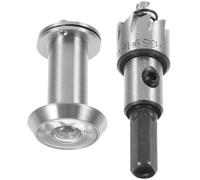 Œil-de-bœuf en Métal Argenté avec Perceuse, Sécurité et Intimité | Porte D’entrée 3,5 à 5,5 Cm, Installation Simple, Usage Facile, Kit avec Foret