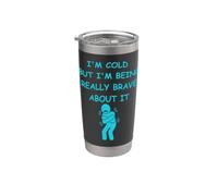 Il fait froid mais je suis vraiment courageuse à ce sujet. Plaisir hivernal Gobelet isotherme en acier inoxydable double paroi