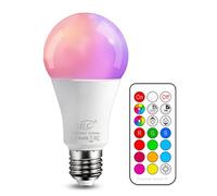 iLC E27 Ampoule LED à Couleurs Changeantes, Ampoule LED RGB Télécommandée 900LM 6000K, 12 Couleurs au Choix, Avec Fonction Minuterie 230V (Lot de 1)