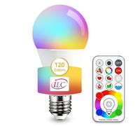 iLC LED Ampoules de couleur, équivalente 70W, Edison Changement de Couleur Ampoule RGB+Blanc Dimmable - 120 Choix de Couleur - 10Watt E27 RGBW - 2 Modes Dynamiques - Télécommande Compris
