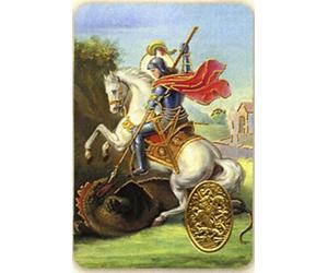 Ilhorin Saint Georges - Carte poinçon Style médaille avec prière - Livraison Gratuite