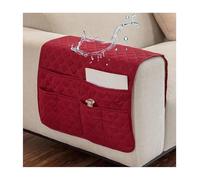 ILiemao Housse D'accoudoir De Canapé D'appui-tête pour Bras Fauteuil Inclinable avec Poches Meubles Organiseur D'accoudoirs Plateau Rangement Livre Magazines Lunettes Tasse Sac(Rouge)