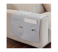 ILiemao Housse D'accoudoir De Canapé D'appui-tête pour Bras Fauteuil Inclinable avec Poches Meubles Organiseur D'accoudoirs Plateau Rangement Livre Magazines Lunettes Tasse Sac(Gris Clair)