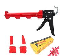 iLitLuk Pistolet à Calfeutrer Sans Goutte Applicateur Pistolet à Silicone Rapport Poussée 15:1 Distributeur Mastic Convient aux Cartouches 310ml Outils Finition Calfeutrage Rouge/Noir 9''