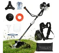 ilkqeppe Tondeuse à Gazon, Coupe-Herbe Essence, 52 CC Weed Wacker alimenté au gaz, Taille-haie sans Fil 2 en 1, débroussailleuse Temps, désherbeur portatif (Noir (2-en-1))