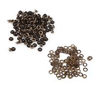 Œillets Laiton 5mm Maroquinerie Haute Gamme 100 Pièces Certifiés REACH avec Rondelles Acier Zingué Pour Reliure Scrapbooking Kit Pro DIY (Diamètres 4/5/6mm)