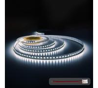 illuburg Ruban LED 24V 5m Blanc Froid 6000K 128LEDs/m 12W/m 7200lm SMD 2835 Dimmable Auto-adhésif LED Strip Bande Lumineuse Décoration Eclairage