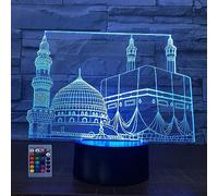 Illusion 3D Château Lslamique LED Lampe Art Déco Lampe Lumières LED Décoration Lampe Contrôle à distance 7/16 Couleurs Change USB Powered Enfants Cadeau Anniversaire Noël Cadeau