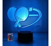 Illusion 3D Ping Pong LED Lampe Lumières LED Décoration Lampes Télécommande Touch Control 7/16 Couleurs Change Veilleuse USB Powered Enfants Cadeau Anniversaire Noël Cadeaux