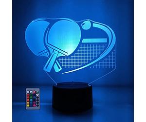 Illusion 3D Ping Pong LED Lampe Lumières LED Décoration Lampes Télécommande Touch Control 7/16 Couleurs Change Veilleuse USB Powered Enfants Cadeau Anniversaire Noël Cadeaux