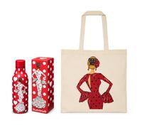 illustrArte Coffret Cadeau Flamenco Gourde + Sac Cádiz - María Blanche | Coffret cadeau flamenco assorti, pratique et coloré, idéal comme cadeau, pour un prof de danse ou souvenir d’Espagne.