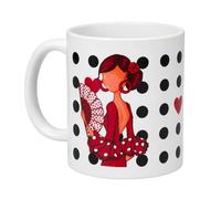 IllustrArte Tasse de 350 ml - Tasse en céramique avec motif danseuse de flamenco - Cadeau pour les amoureux de la danse - Pepa