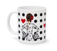 IllustrArte Tasse de 350 ml - Tasse en céramique avec motif danseuse de flamenco - Cadeau pour les amoureux de la danse - Marie blanche