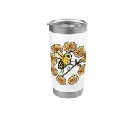 Illustration Abeille de souci Souci Gobelet isotherme en acier inoxydable double paroi