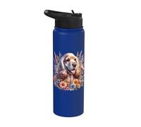 Illustration de fleurs sauvages d'été cocker anglais Stainless Steel Insulated Water Bottle