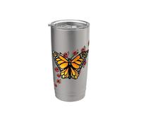 Illustration de papillon monarque Gobelet isotherme en acier inoxydable double paroi