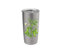 Illustration de plantes de pois mange-tout Pisum sativum var. macrocarpon Gobelet isotherme en acier inoxydable double paroi