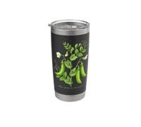 Illustration de plantes de pois mange-tout Pisum sativum var. macrocarpon Gobelet isotherme en acier inoxydable double paroi