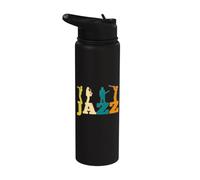 Illustration de typographie de jazz vintage | Graphique sur le thème de la musique Stainless Steel Insulated Water Bottle