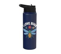Illustration d'insectes colorés I Love Bugs Stainless Steel Insulated Water Bottle