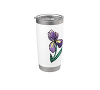 Illustration d'iris violet Gobelet isotherme en acier inoxydable double paroi