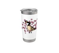 Illustration florale d'oie canadienne du Canada Gobelet isotherme en acier inoxydable double paroi