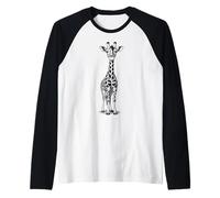 Illustration Girafe représentant Un Zoo de Safari Manche Raglan
