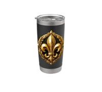 Illustration héraldique de laurier royal fleur de lys Gobelet isotherme en acier inoxydable double paroi