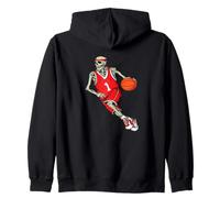 Illustration Mignonne de Basket-Ball Squelette Sweat à Capuche