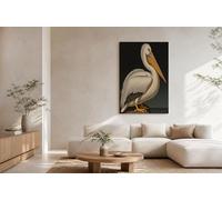 Illustrations d'animaux Tableau Sans Cadre Poster Mural Blanc cassé Mer de pélicans Ciel étoilé Affiche Peinture Mural Impression sur Toile Tableau Decoration Murale Salon Chambre 70 x 100 cm