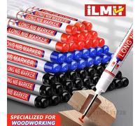 iLMH 1-40PCS Marqueurs à pointe longue pour trous profonds, pour perforer le métal, stylo imperméable, pour salle de bain, travail du bois, décoration, multi-usages 40 Four Color Mixed