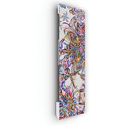 ILO/Radiateur Électrique Rayonnant Soufflant Mural / 1250W / Printemps | +28 Motifs, Design Unique/Extra Plat Verre Trempé / IP44 / Vertical/Programmable, Éco, Silencieux/Made In France