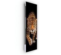 ILO - Radiateur Électrique Rayonnant Soufflant Mural - 1750W - Léopard | +28 Motifs, Design Unique - Extra Plat Verre Trempé - IP44 - Orientation Verticale - Programmable, Éco - Made In France -