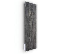 ILO-Radiateur Électrique Soufflant Mural- Rayonnant-Ardoise argentée | +38 Décors- Extra Plat- 1750w- Pour pièce de 27m2 -Orientation Vert.-Éco, Silencieux- Fabrication France-