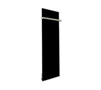 ILO-Radiateur Sèche-Serviette Électrique -500W-Noir | +28 Motifs, Design+-Rayonnant-Extra Plat - IP44 - Wi-Fi, Connecté-2 barres Inox-Verticale-Horizontale-Éco+, Silencieux-France