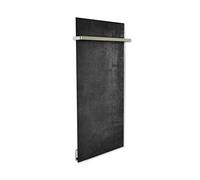 ILO/Sèche Serviette Électrique Rayonnant Mural /750w/France/Béton glacé | +28 Motifs, Esthétique/2 Barres Incluses/Extra Plat Verre/ IP44/ Vertical/WI-FI Connecté, Silencieux,Éco