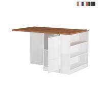 Îlot central avec table pour cuisine moderne 2 portes 160x90x90cm Grover