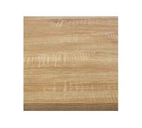 Ilot central IVO 120 cm bois noir avec plan de travail façon hêtre