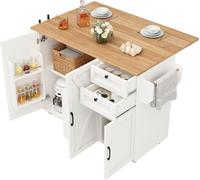 Îlot de cuisine, armoire de cuisine, desserte avec finition bois, buffet, table à manger multifonctionnelle avec espace de rangement, desserte avec étagères à snacks