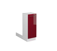 Îlot de cuisine Fame-Line, 30cm sans PT, Rouge bordeaux Haute brillance/Blanc, Vicco 38541