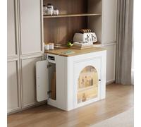 Îlot de cuisine Fortuna Lai avec roulettes, table à rallonge avec plateau amovible, chariot de service mobile avec multiprises, sert de buffet, de sideboard ou de table de bar pour la cuisine et la sa